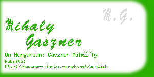 mihaly gaszner business card